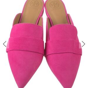 Tory Burch Fuchsia Suede Pointed-Toe Mule